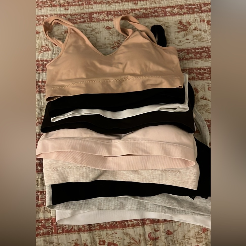 Nine multicolor wireless bralettes